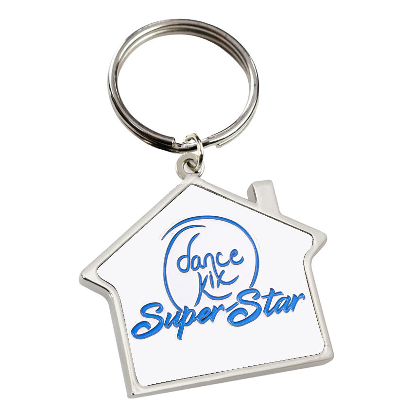 Wholesale Custom Activity Epoxy Doming Keyring Plain Name Tag Charms Key Chains for Bags