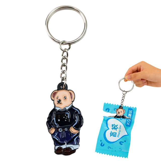 Custom Cute Mini Surprise Gifts Thick Metal Blind Bag Keychain