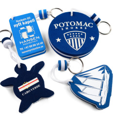 Custom Kawaii Cute Boat Shaped Rope Eva Float Fish Foam Keychains Charms Floating Key Ring