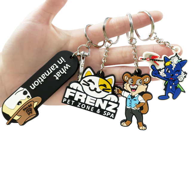 Promotional Plastic Key Chains Custom logo Personalized Silicone Pretty Cheap Rubber Keychain