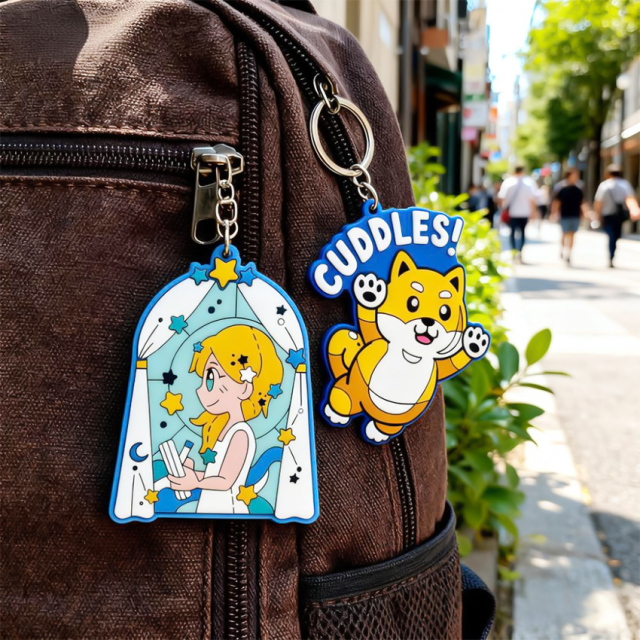 Promotional Giveaway Oem Simple logo Printable Plastic Pvc Plastic Keychains Anime Characters