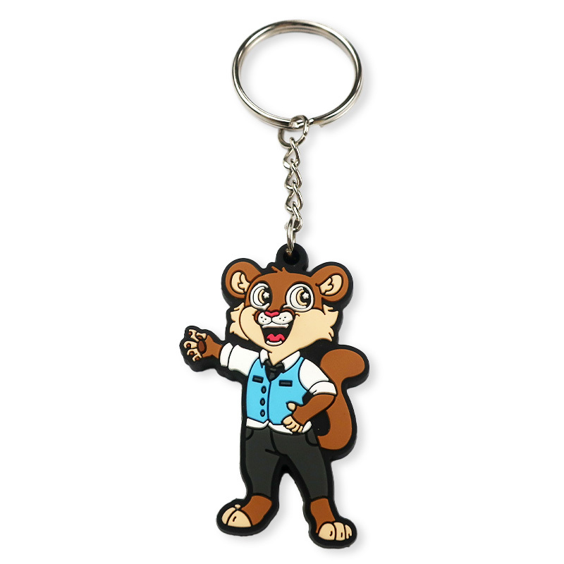 Wholesale Pvc Rubber Key Chains Diy Gift Keychains 2D Cartoon Silicone Custom Design Personalised Kids Key Rings Rubber