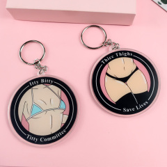 Custom Acrylic Blanks Transparent Keychain Pendants Includes Circle Heart square Rectangle Hexagon Shaped Star for DIy Crafts