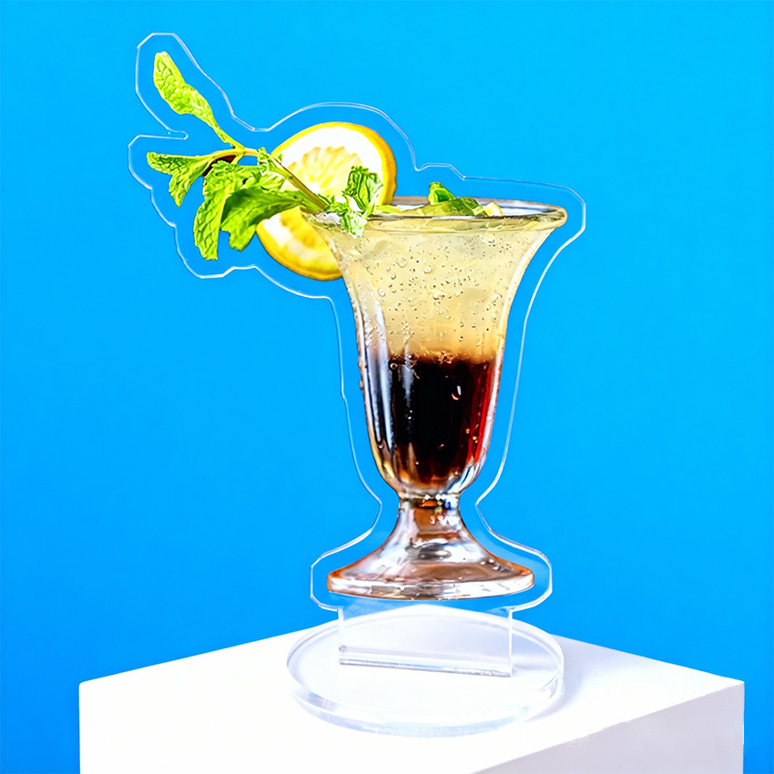 Custom Double Sided Cartoon Character Photo Acrylic Drinks Standee Supplier