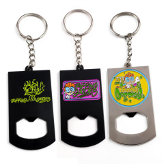 High Quality Advertising Soft Enamel Custom Logo Blank Keyring Metal Sublimation Bottle Opener Keychain