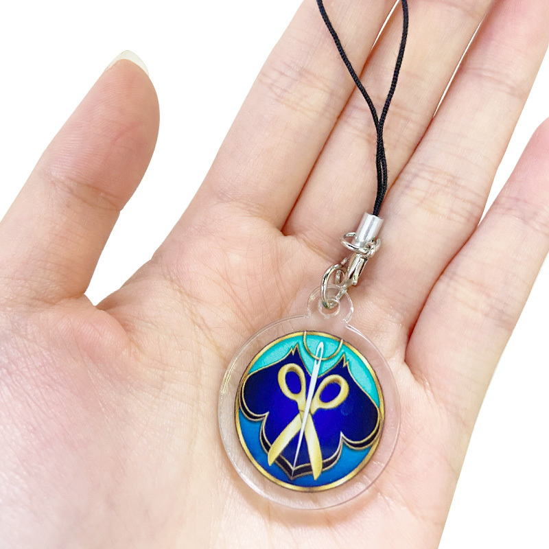 Wholesale Coloured Double Sided Anime clear Epoxy Acrylic Keychain Charm Custom logo Acrylic Key Rings Pendant Ornament