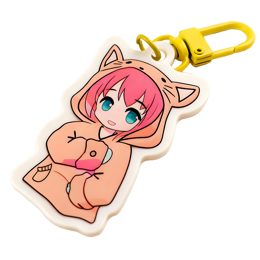 Promotional Giveaway Oem Simple logo Printable Plastic Pvc Plastic Keychains Anime Characters