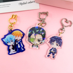 Customized Anime Keyring clear Key Tag School Bag Pendant Custom Printed Anime Frosted Acrylic Charm Custom Keychain