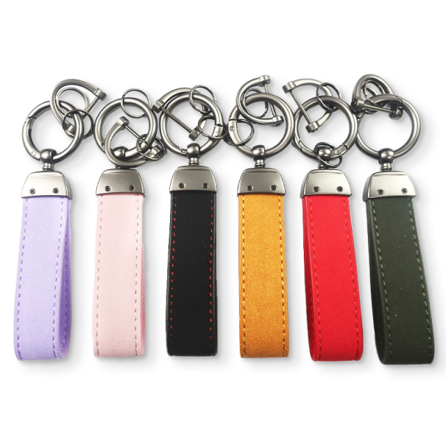 Wholesale Luxury Personalized Bulk Leather Wrist Strap Car Keychain Holder