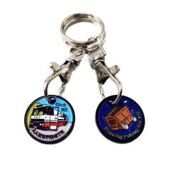 Wholesale Custom Logo Shopping Cart Coin Metal Key Chain/Metal Trolley Token Coin for