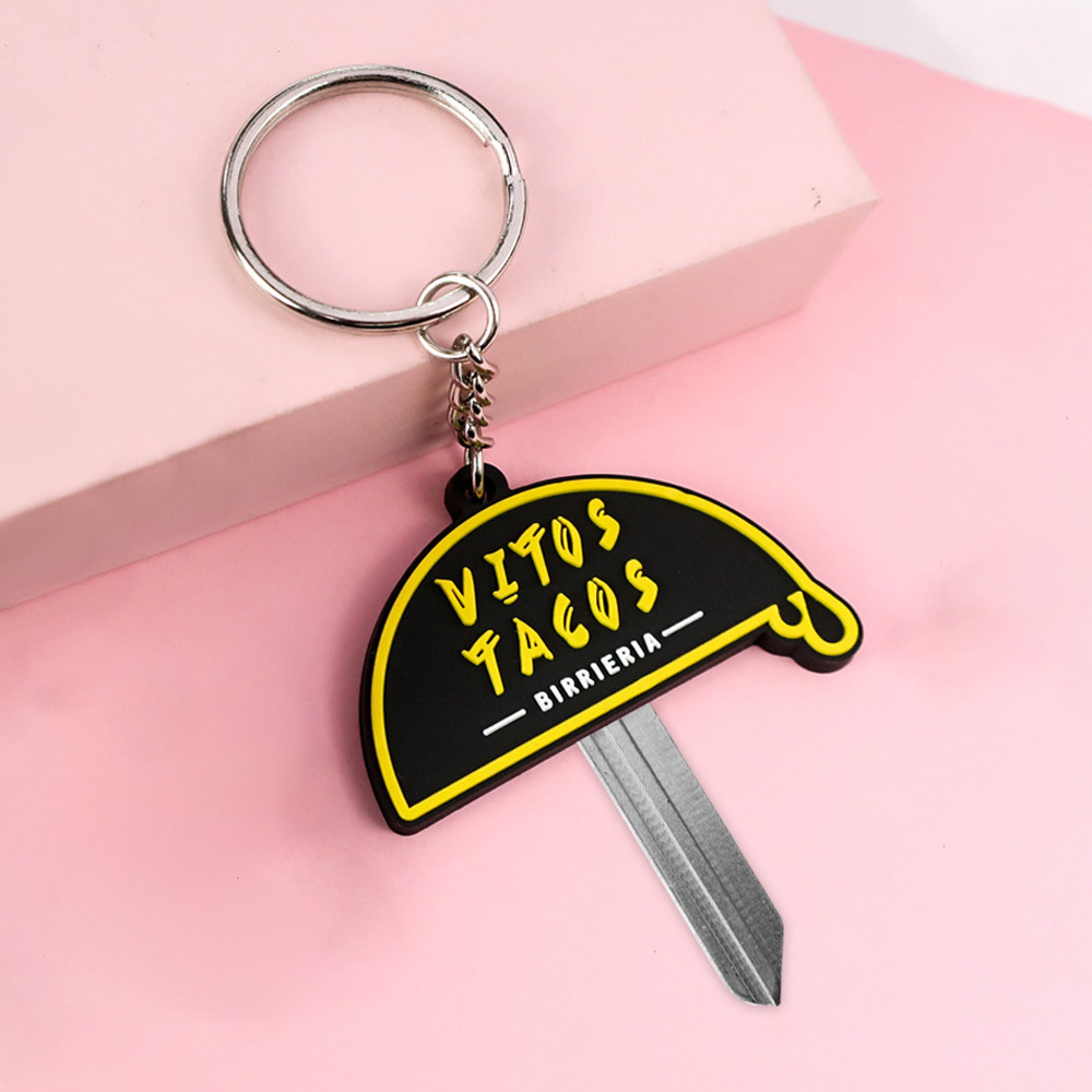 Plastic Key Head Cover Cap Rubber Keychain Custom Logo Keycaps Key Covers Ring Soft Pvc Color Cute Car Key Cover Cap