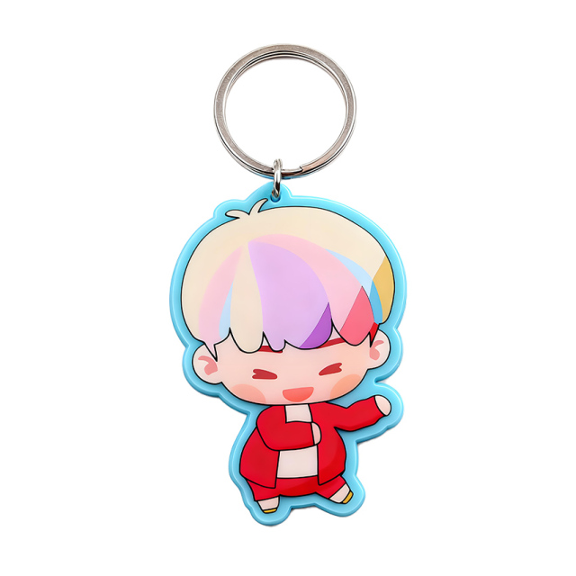 Hot Sale Funny Cheap Screenprint Soft Pvc Couple Keychain Pendant