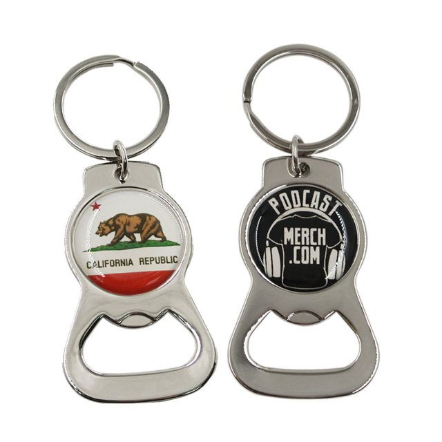 High Quality Advertising Soft Enamel Custom Logo Blank Keyring Metal Sublimation Bottle Opener Keychain