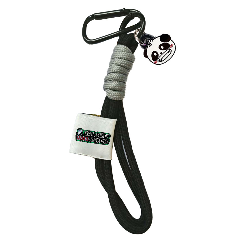 Unique Custom logo Polyester Short Wrist Strap Key Chain Lanyard Promotional Carabiner with Printed logo