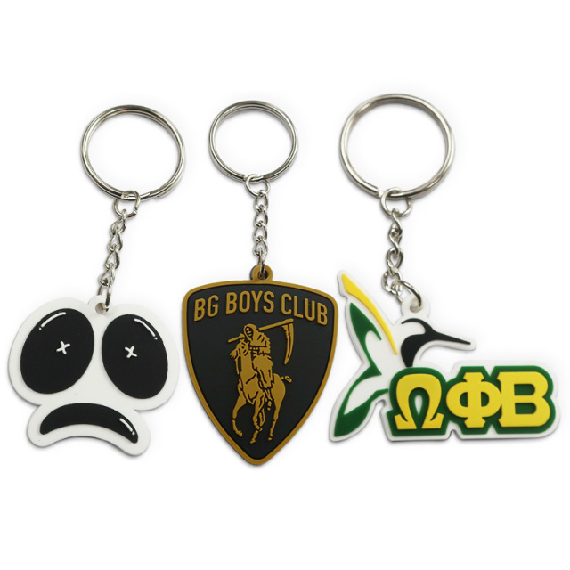 Wholesale 2d3d Two Side Plastic Silicone Keyring Rubber Key Chains Soft Pvc Keychain Custom