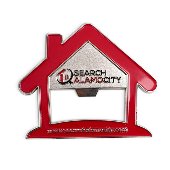 Wholesale Unique Design Funny Home House Shape 50mm logo Fridge Magnet Can Opener Supplies