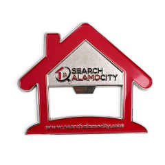 Wholesale Unique Design Funny Home House Shape 50mm logo Fridge Magnet Can Opener Supplies