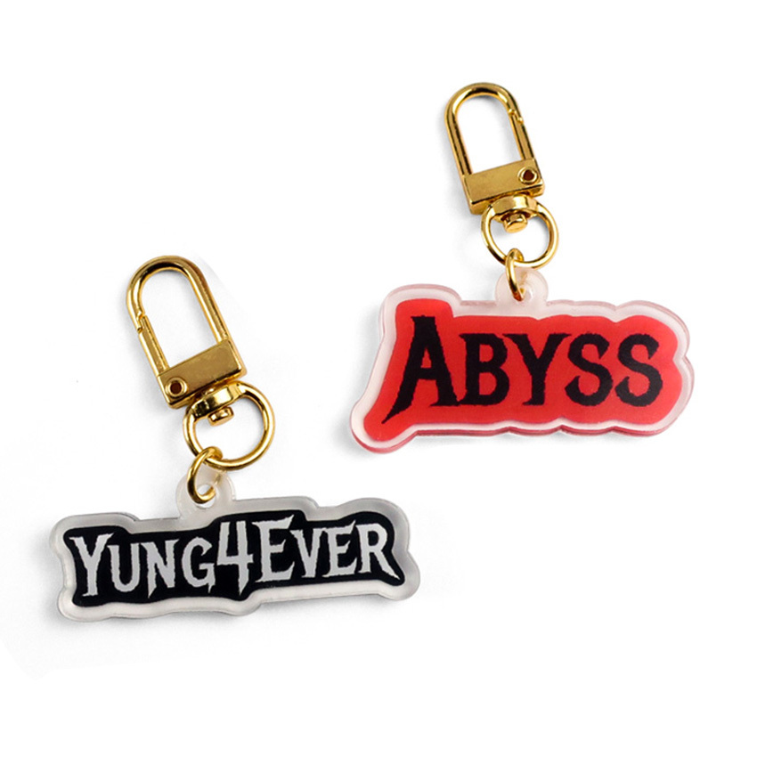 Bulk Epoxy Acrylic Promotional Gifts Custom Personalized Printing Acrylic Transparent Acrylic Badge Keychain Charm