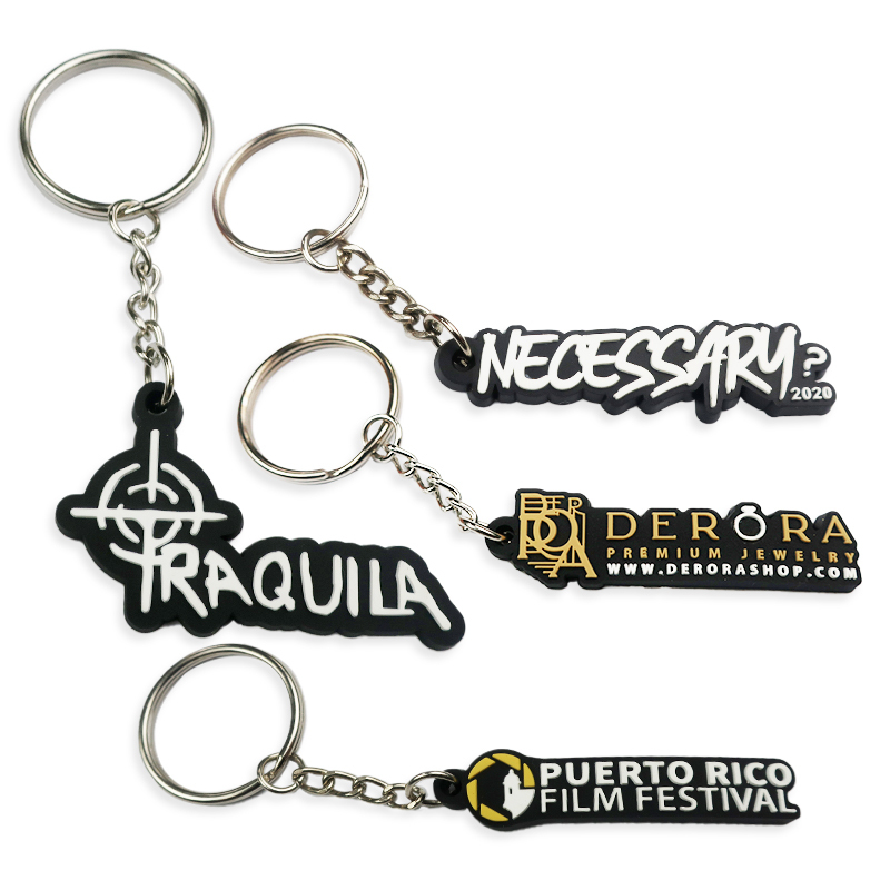 Fashion Design Personalized Rubber Silicone Keychain Ring Plastic Soft Pvc Keychain Charms