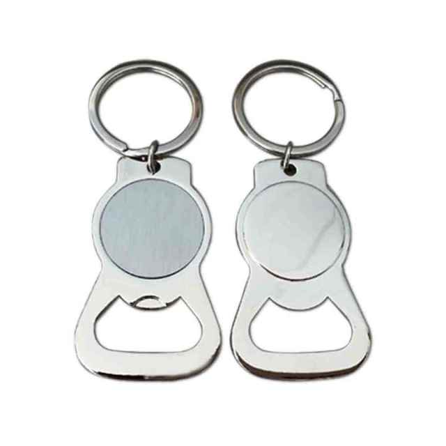 Custom Metal Crafts Sublimation Promotional Round Metal Key Chain Keyring Keychain Bottle Opener Blanks Accessories