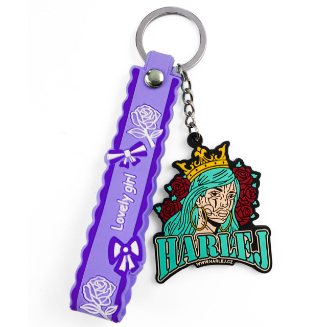 Cute Bracelet Wristlet Strap Keychain Custom logo Free Samples Custom Rubber Key Chains with logo