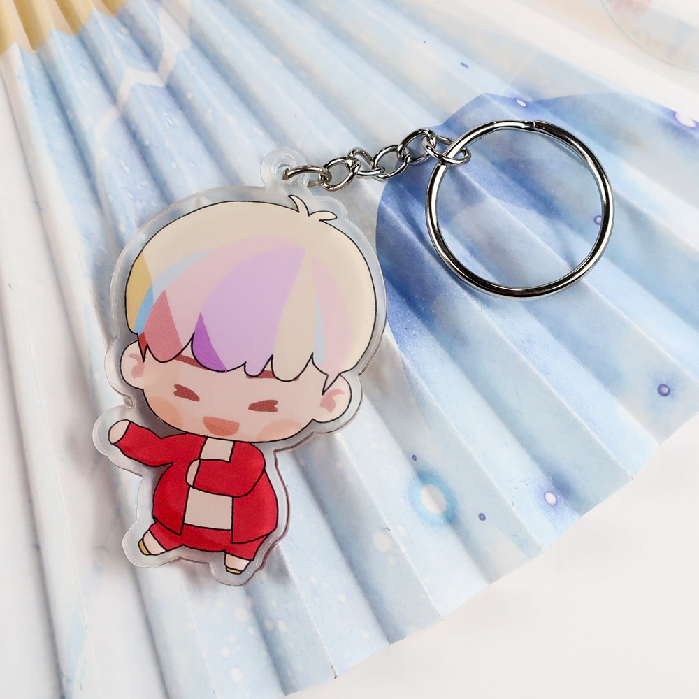 Bulk Epoxy Acrylic Promotional Gifts Custom Personalized Printing Acrylic Transparent Acrylic Badge Keychain Charm