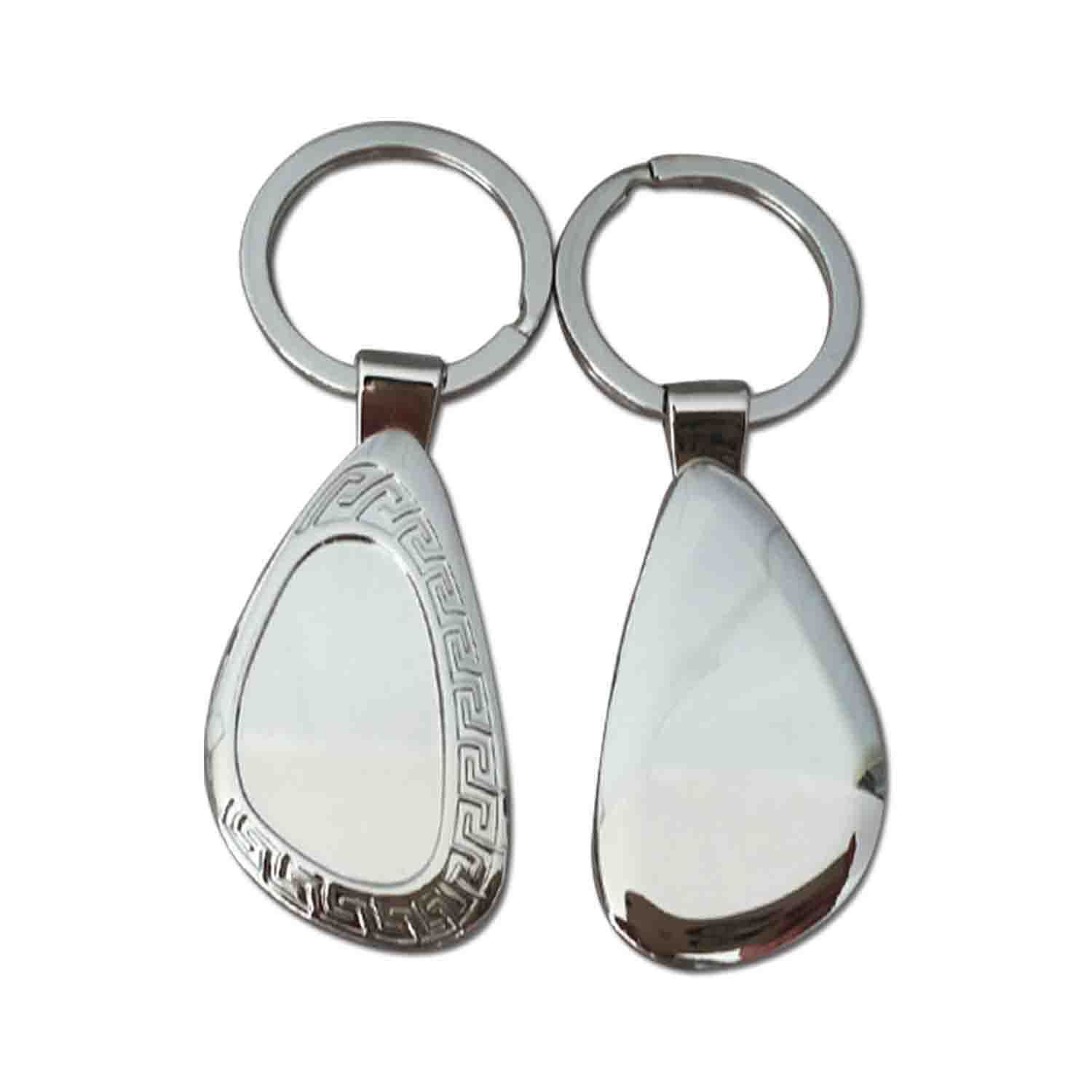 Business Gift Manufacture No Minimum Custom Double Logo Engraved Keyring Sublimation Metal Blank Keychain Key Chains