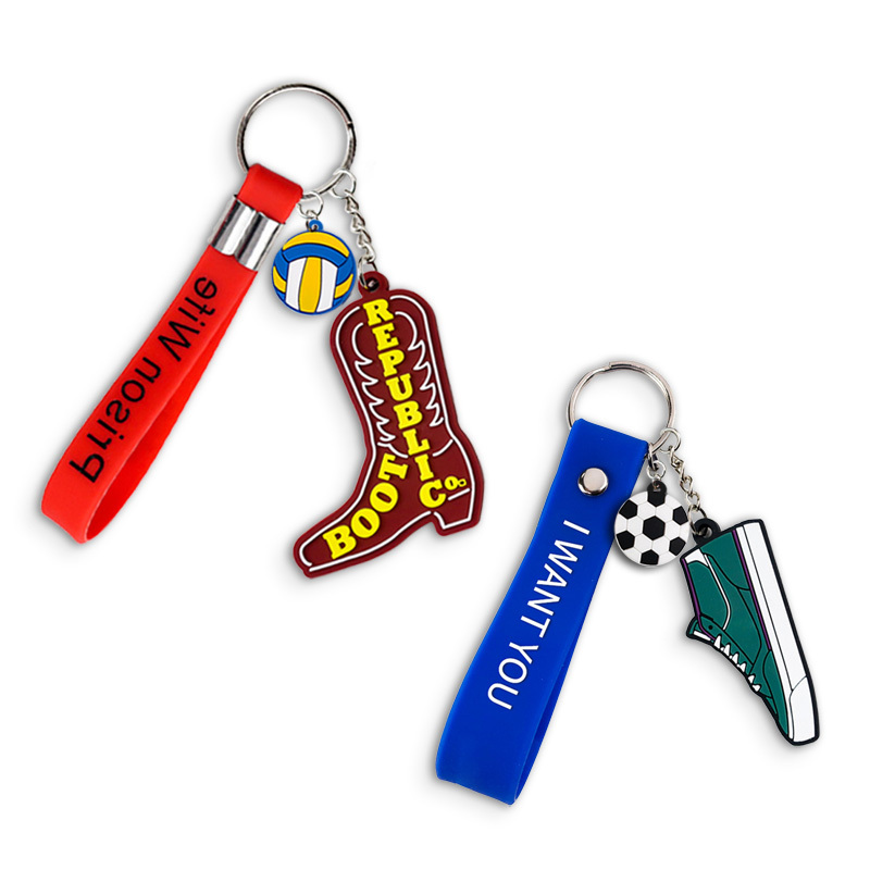 Bulk Promotional Business Gifts Designer Silicone Wristband Strap Holder Custom Bracelet Wristlet Keychain with logo