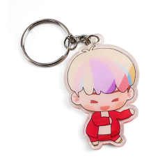 Wholesale Double Sided Printing Acrylic Charm Holographic Acrylic Keychain Anime Charms clear Epoxy Custom Keychain