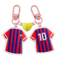 Custom Double Sided Acrylic Keychain Holographic Printed Magnet Heart Acrylic Charm