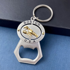 Personalized engraved metal bottle opener keychain custom logo enamel keyring Memorial Gifts Malaysia