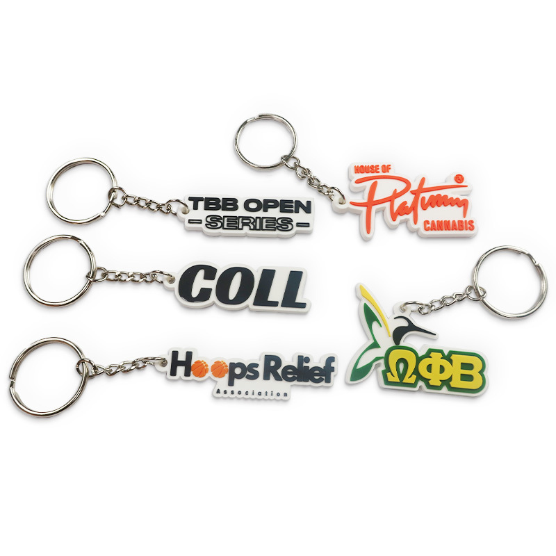 Wholesale Custom Designer Diy Silicone Key Chain Rubber Keychain Soft Pvc Printed Keychain for Girls