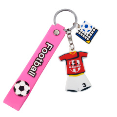 Factory Custom Initial Clothes Shaped Key Chain Sports Jersey Jacket Keyring
