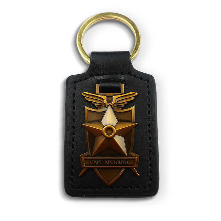Fast Custom  Luxury Gifts Car Metal Logo Keyring Wholesale Award Star Shape Pu Leather Keychain