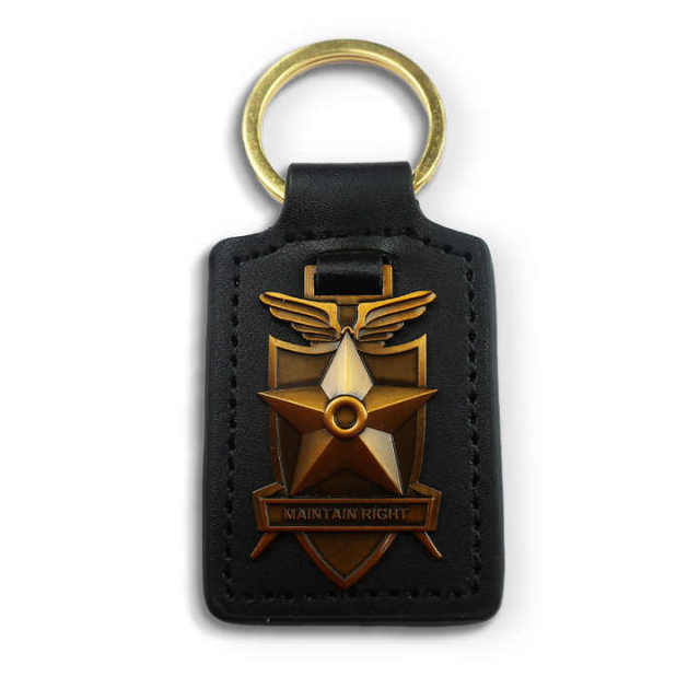 Fast Custom  Luxury Gifts Car Metal Logo Keyring Wholesale Award Star Shape Pu Leather Keychain