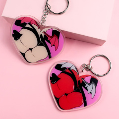 Custom Sublimation clear Keychain Transparent Circle Blank Acrylic Keychain Bulk