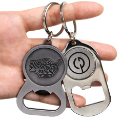 Custom Logo Shape Bottle Opener Key Holder Ring Zinc Alloy Metal Soft Enamel Keyring Key Chain Beer Bottle Opener Keychain