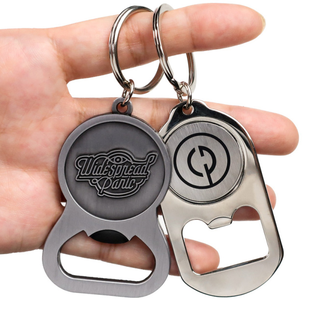 Custom Logo Shape Bottle Opener Key Holder Ring Zinc Alloy Metal Soft Enamel Keyring Key Chain Beer Bottle Opener Keychain