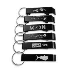 Wholesale Aluminum Alloy Metal Custom logo Beer Bottle Opener Aluminum Keychain Waterproof