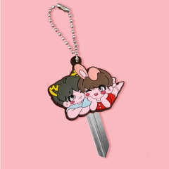 Custom Cartoon Key Cover Caps Rubber Key Chains Anime Keychain Silicone Car Keychain Pvc Key Ring Holder