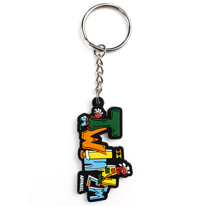 Custom Pvc Keychain Personalized Words Cartoon Key Ring Fashion Letter Key Holder Decorative Pendant Fit Women Car Keys Chain
