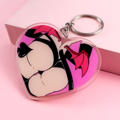 Custom Sublimation clear Keychain Transparent Circle Blank Acrylic Keychain Bulk