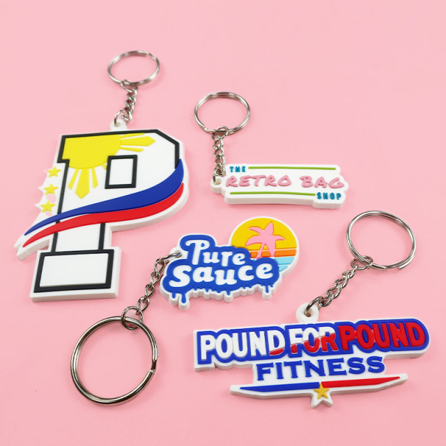 2026 Popular Custom logo Personalized Design Pvc Rubber Keychain Custom Silicone Flexible Pvc Keychain