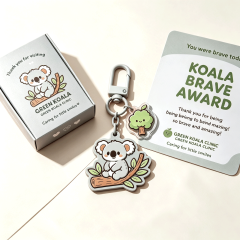 OEM Blind Box PVC Acrylic Keychain Set Cute 2D Cat Figure Bag Charm Wholesale Gift