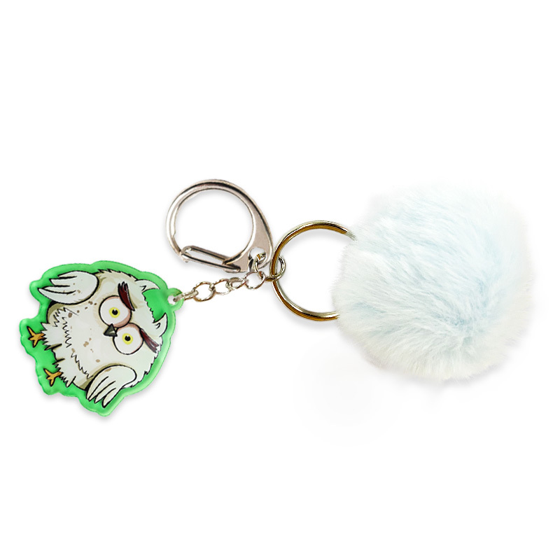 Custom Fluffy Fur Pompom Keychain Soft Faux Rabbit Fur Ball Key Chain Car Key Ring Women Charm Bag Pearl Pompom Pendant Jewelry