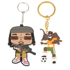 Promotional Trendy Products 2025 Personalized Promotion Soft Pvc Soccer Baseball Key Chain Custom