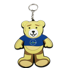 Custom logo Personalized Pvc Keychain Silicone Keychain Wholesale Rubber Shield Keychain with logo