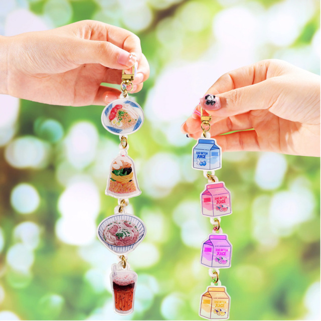 Fast Custom Colourful Linked Hinged Printed Craft Acrylic Purse Charms