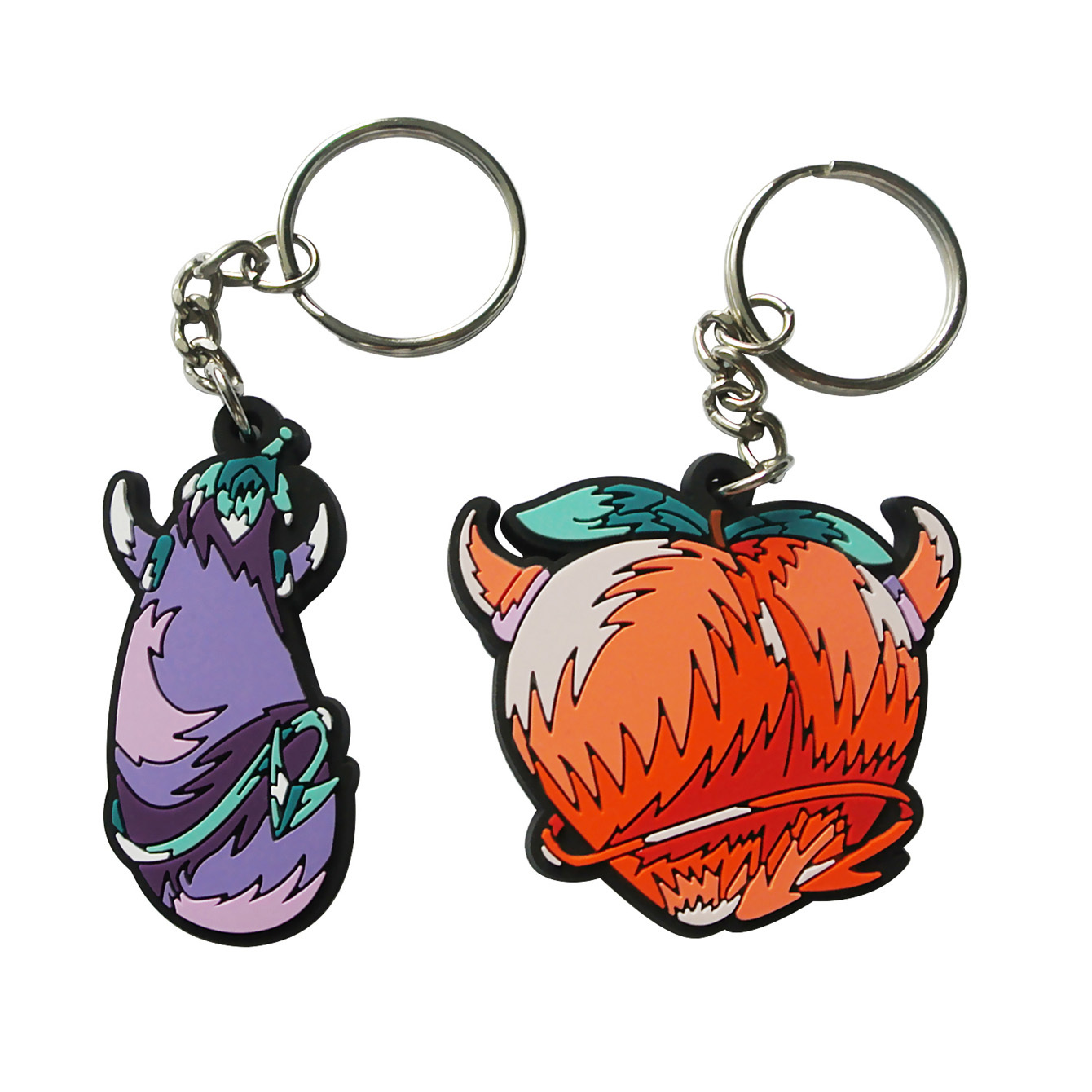 Wholesale Custom Design Your Logo Name Soft Rubber Animal Key Chain Silicone Brand logo Pvc 2D 3D Anime Cartoon Keychain
