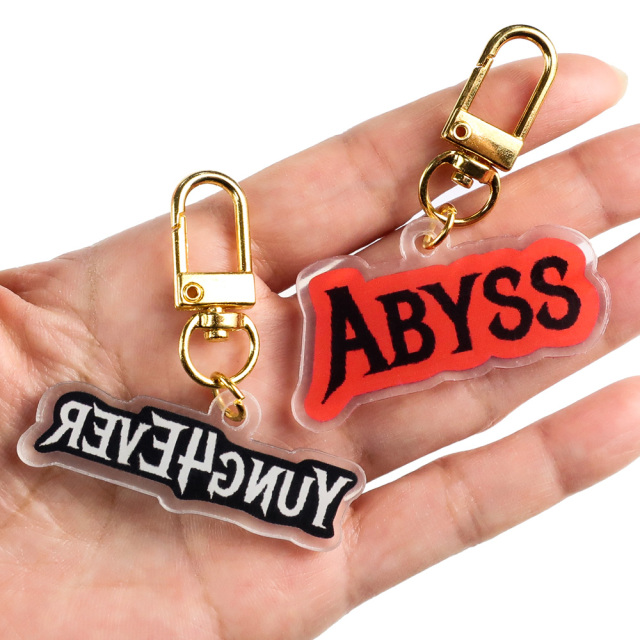 Bulk Epoxy Acrylic Promotional Gifts Custom Personalized Printing Acrylic Transparent Acrylic Badge Keychain Charm